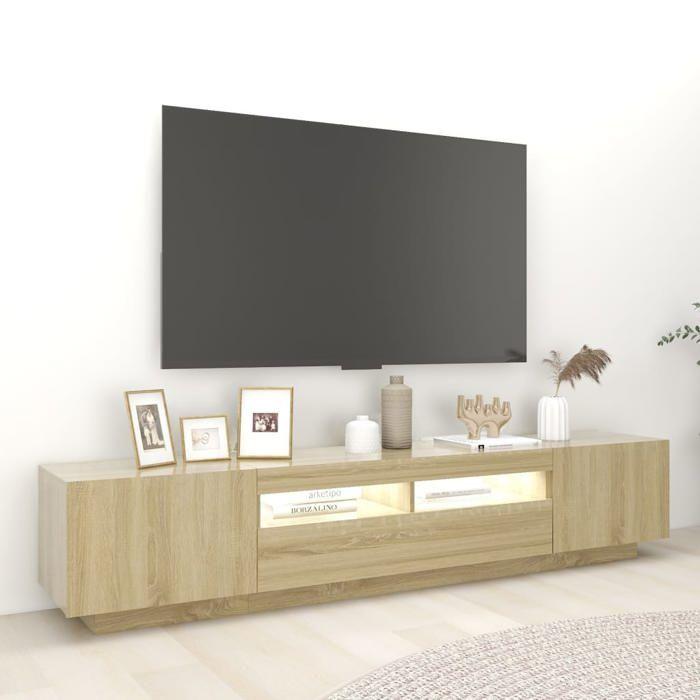 VidaXL TV Stand with LED Lights, Television Cabinet with Storage, Living Room Interior TV Unit, 3081909