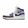 Air Jordan 1 Distressed Galaxy Leather Coverage Mid Top Vintage Basketball Shoes Unisex White Blue HF3216-102(Team1068-)
