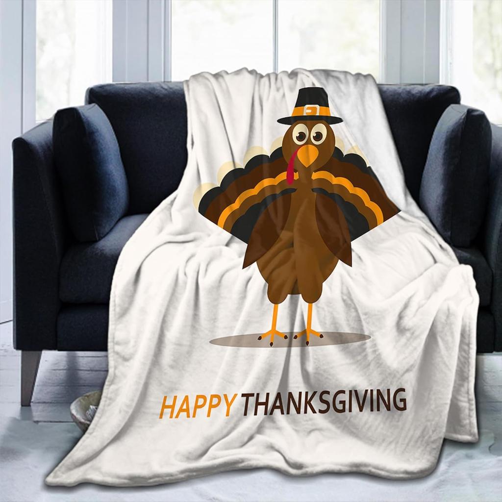 Harvest Autumn Throw Blanket Pumpkin Farmhouse Fallen Leaves Blanket Cozy Soft Lightweight Flannel Plush Blankets for Bed Couch