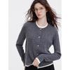 Giovanni Valentino Women's 100% Wool Faux Two-Piece Knit Cardigan