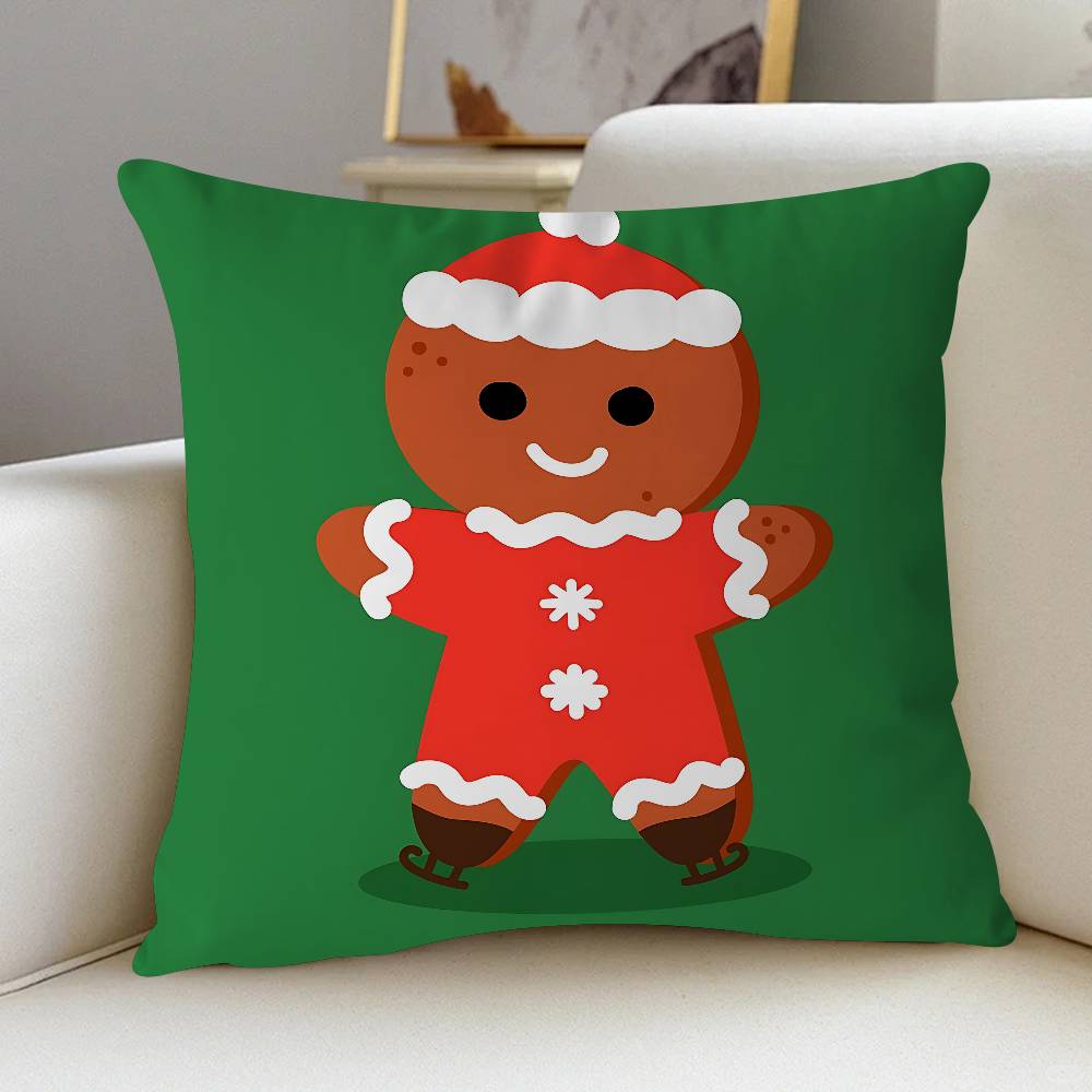 Christmas Gingerbread Man Cushion Cover 30x50 Polyester Sofa Cushions Decorative Throw Pillows Home Decoration Pillowcover