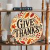 Scratch Resistant Thanksgiving Round Metal Tin Sign Wall Art for Home Bar Cafe Indoor Outdoor Decor