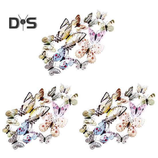 

36 шт./компл. 3D-наклейка на стену в виде бабочки, магнитная клейкая двухслойная настенная наклейка в виде бабочки, декоративная наклейка для дома, офиса, гостиной, вечеринки ко Дню святого Валентина C