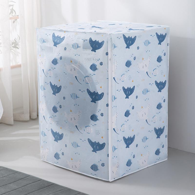 

Floral PEVA Washer/Dryer Cover- Waterproof Dustproof with Zipper Closure for Front Load Machines, Perfect for Laundry Room Decor 58x62x85cm