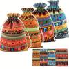 20pcs Egyptian Ethnic Style Jewelry Pouch | Small Drawstring Cloth Sachet Gift Bags for Coin, Party Favor, Retail Supply,Wedding