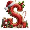 Red Initials Christmas Ornaments 2D Acrylic Personalized Gnomes Monogram Pendant with Santa Hat 26 Letters Christmas Tree Hanging Decoration for Xmas