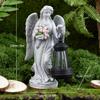 Cemetery Guardian Light, Solar Angel Garden Statue, LED Light, Resin Lantern, Cemetery Gardening Outdoor Statue