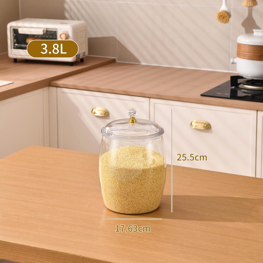 Multi-Grain Waist Drum Jar: Large, Multi-Functional Storage for Grains & Nuts with Lid