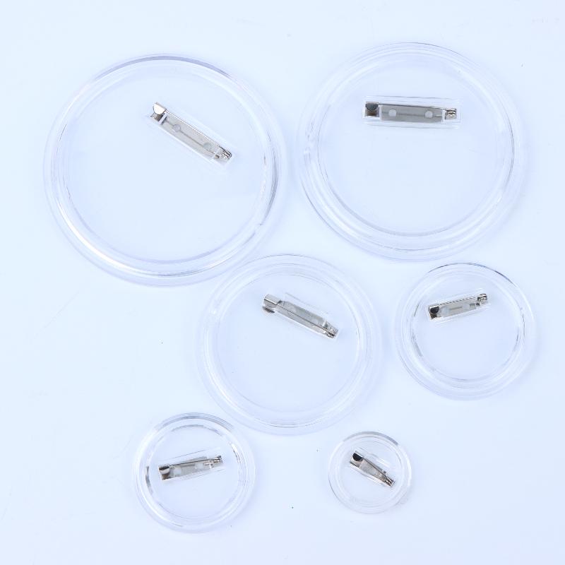 Blank Acrylic DIY Button Pins 10 PCS Transparent Badge Set for Small Business Custom Pin Making Supplies