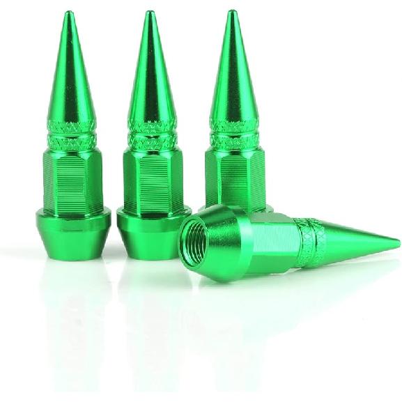 SINGARO 60mm Spiked Valve Caps,Aluminum Alloy Dustproof and Waterproof Tire Valve Stem Caps, Suitable for Cars, Trucks and Motorcycles (4PCS Black)