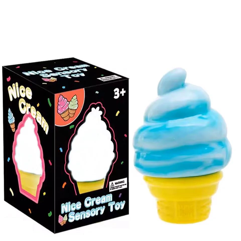 Kleurrijke IJshoorntje Vormige Nice Cream Cone Sensorische Stressverlichter Fidget Speelgoed voor Angst Focus Volwassenen Kinderen