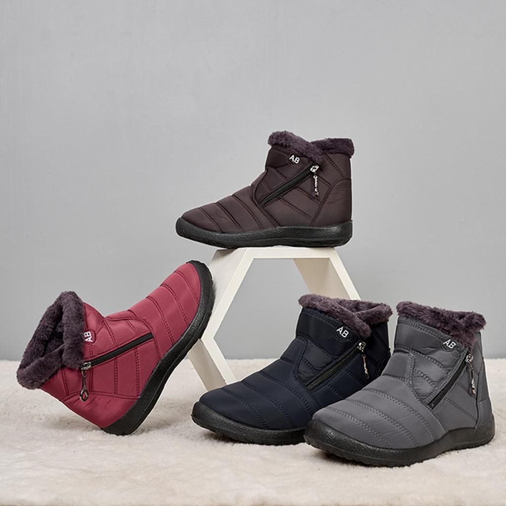 Ladies, Warm Shoes, Casual Shoes, Comfortable Shoes, Side Zippers, Waterproof Cotton Shoes, Snow Shoes