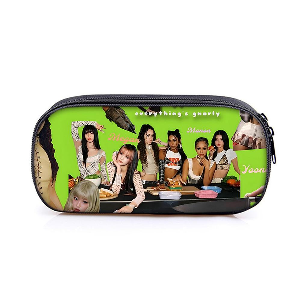 Kpop Catseye Student Pencil Case with Compartments - DIY Storage Stationery Bag