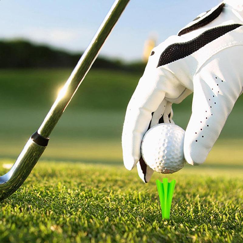 50Pcs Golf Tees Plastic Unbreakable 5 Prongs Head Tee With Stripe Markers 83Mm70Mm Long Ball Holder Low Friction Less Resistance