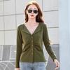 Cotton T Shirt Office Woman Spring Casual Long Sleeve Lapel T-shirt Autumn Loose Korean Style Plus Size Female Shirts