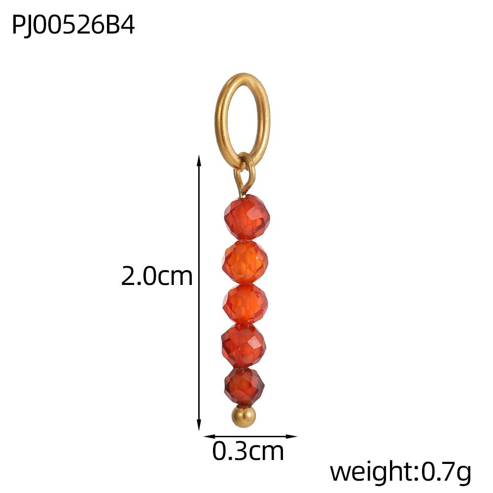 CARLIDANA2PCS Hot Sale Heart Colored Natural Stone Accessories Non Tarnish DIY Jewelry Plated Gold Stainless Steel Charm Pendant