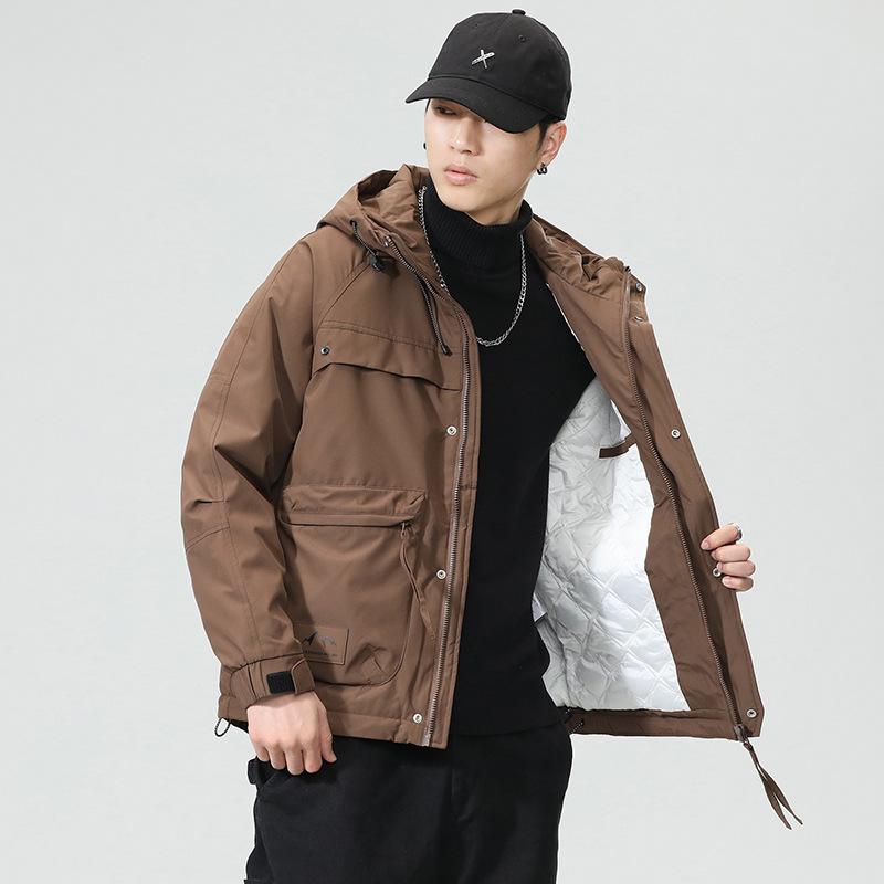 Куртка с капюшоном мужская сезонная зимняя повседневная мужская и женская одинаковая — фото 11