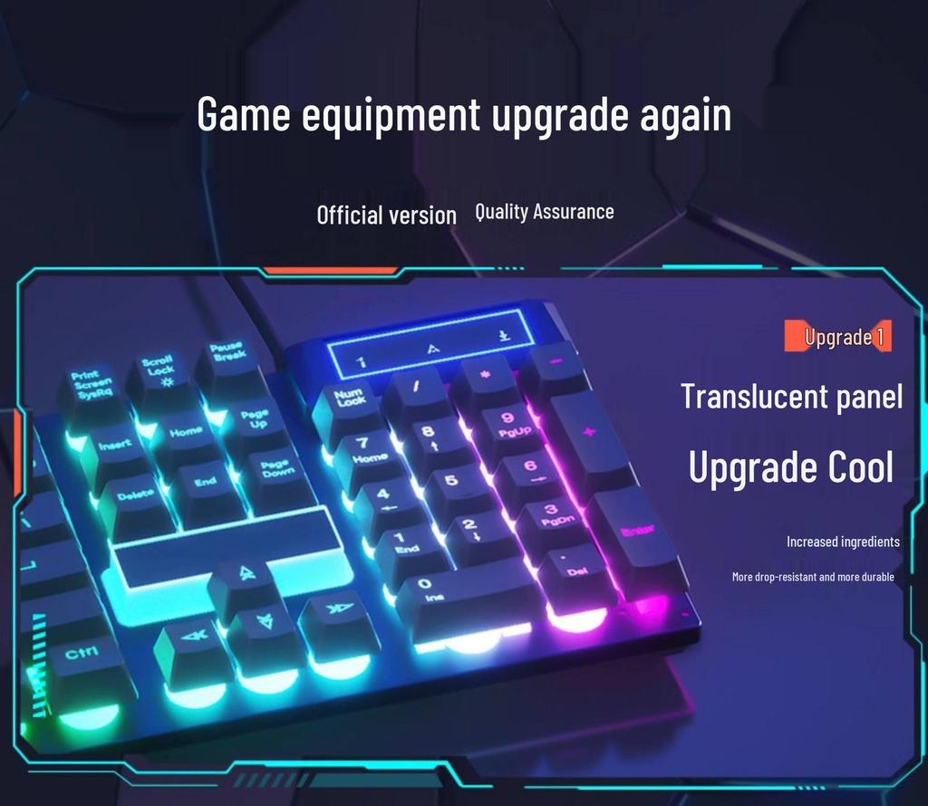 Silent E-sports Mechanical Feel Wired Keyboard and Mouse Set for Gaming and Typing