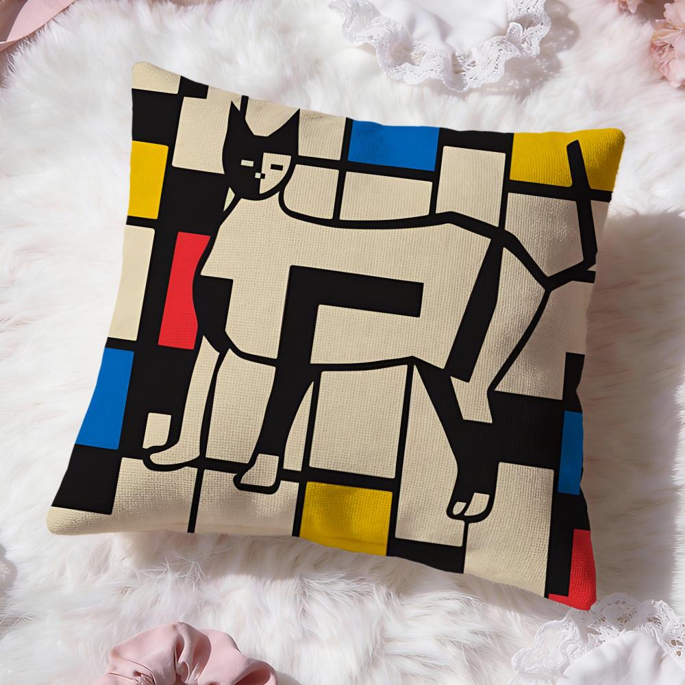 Abstract B-Bauhaus Geometry Cushion Cover Premium Comfort Reversible Pillow Cove -Two In One Design for Any Room & Car Interior