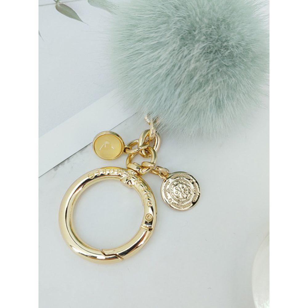 MAIA Mink Fur Keychain & Charm - Mint