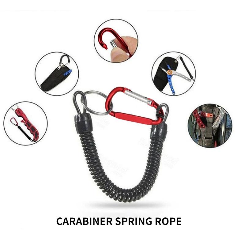 Climbing Button Carabiner Anti-Lost Spring Rope Outdoor Mountaineering Lost Rope Lure Fishing Gear Fishing Accessories Fishing