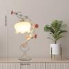110V E26 Green Flower Petal Table Lamp Bedroom Rose Holder Night Light Glass Lampshade Indoor Lighting Fit 3-5m² Area