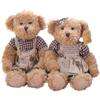 A Pair 26cm Cute Couple Teddy Bear with Cloth Plush Toys Stuffed Dolls Toy Kids Baby Girls Children Girl Birthday Christmas Gift