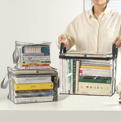 Caixa de Livros Dobrável Dormitório Estudantil Sala de Aula Organizador de Livros Transparente Impermeável Doméstico Caixa de Armazenamento para Organização de Livros