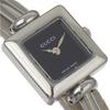 GUCCI Bangle watch Watches 1900L blackDial Stainless Steel Quartz Analog display Women Used