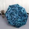 1pc Roses Blue Automatic Open/close Folding Compact Umbrella, 8-Rib Sturdy Canopy, Lightweight Portable, Everyday Use, Gift, Outdoor Umbrella, Travel