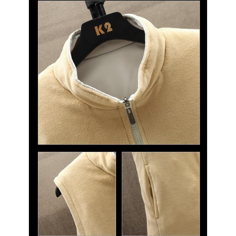 Autumn And Winter New Style Double-sided Vest Men's Stand-up Collar Casual Loose Vest Vest Large Size Vest Warm Jacket For Men