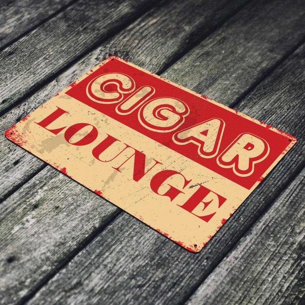 Vintage Cigar Tin Sign Metal Wall Art For Man Cave Bar Garage Decor Rustic Retro 12x8 Inch