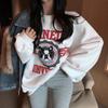 Korean Style Women Long sleeved Thickened Hoodies Autumn Winter New Ladies Loose Pullover Student Letter Print Plush Hooded Top