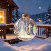 Palline di Plastica per Festa Ornamento Luminoso Storia di Natale, Palla Appesa 3D Luminosa con LED Caldo, Mini Decorazione Festiva da Interno/Esterno Festività