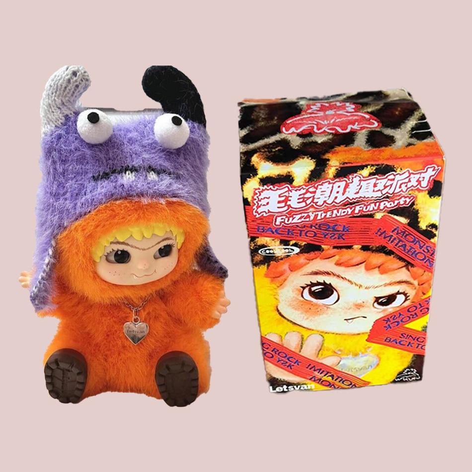 Wakuku Genuine Fuzzy Trendy Fun Party Series Blind Box Vinyl Action Figure Pendant Face Mystery Gift for Children Surprise Toy