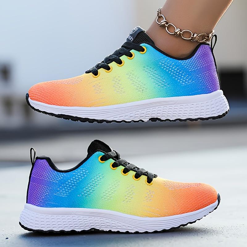 Women's Casual Lace-Up Sneakers - Comfortable Round Toe Low-Top Shoes