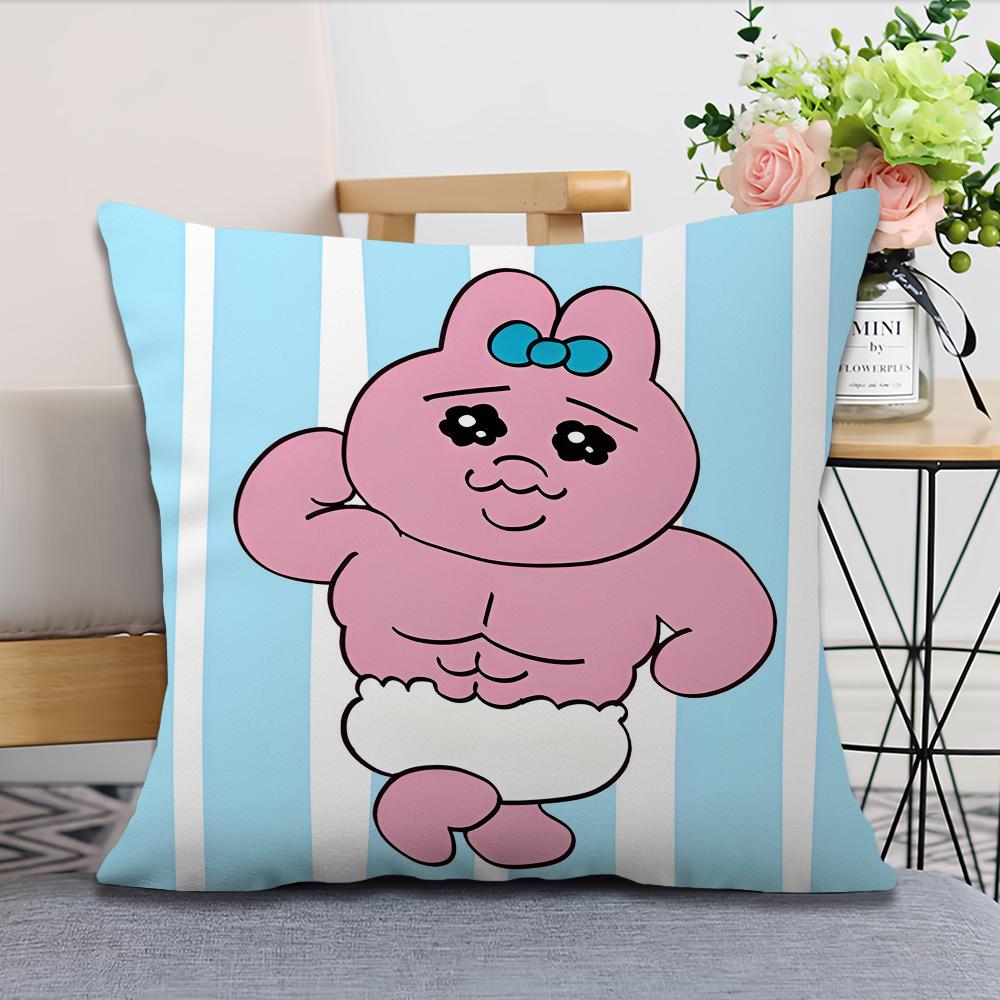 O-Opanchu Cute U-Usagi Pillow Case Fan Style Square Home Decor Cushion Cover Design Printed