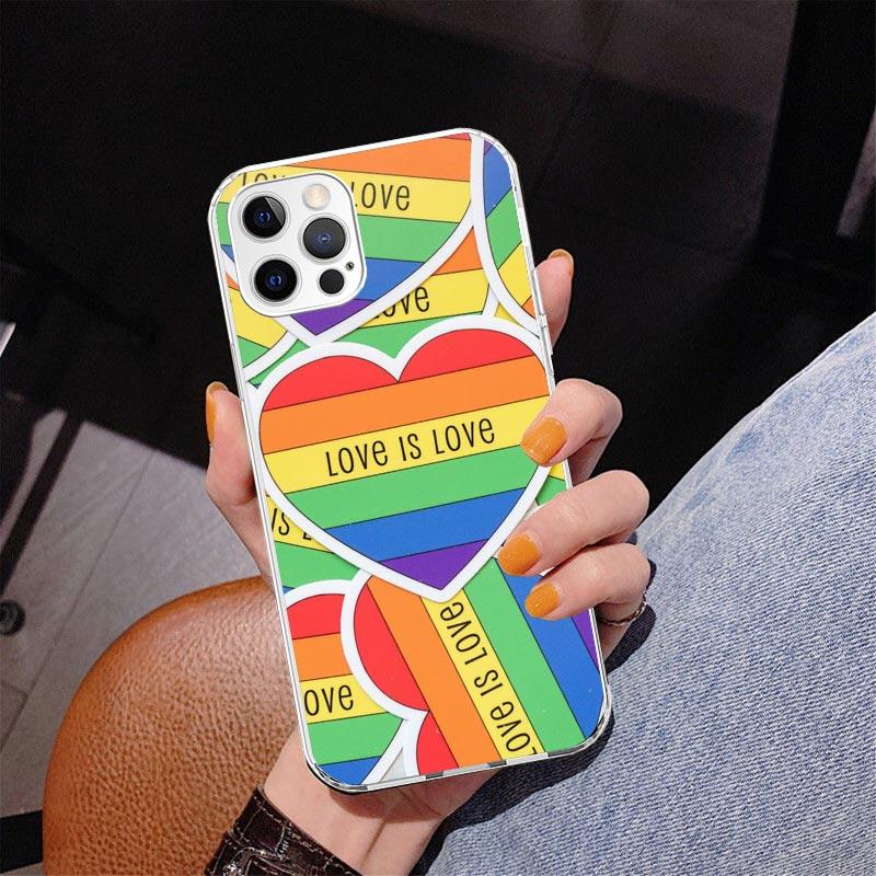 Liebe Ist Liebe LGBT Regenbogen Handyhülle Für iPhone 17 Air 16 Pro Max 16E 15 + 14 Plus 11 12 13 Mini 7 8 SE Geschenk Druck Abdeckung Fundas