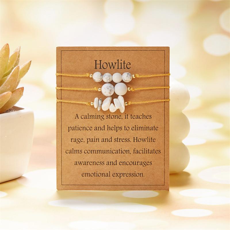 

Womens Crushed Stone Bead Bracelet Collection Featuring Crystals For Gift Style K