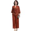 Chic Chinese-Style Summer Two-Piece Set for Middle-Aged and Elderly Women – Loose and Slimming Fit
