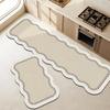 Long Strip Runner Rug Kitchen Floor Mat Wave Shaped Pvc Non-Slip Kitchen Carpet Oil-Proof Waterproof Anti-Fouling Washable Mats