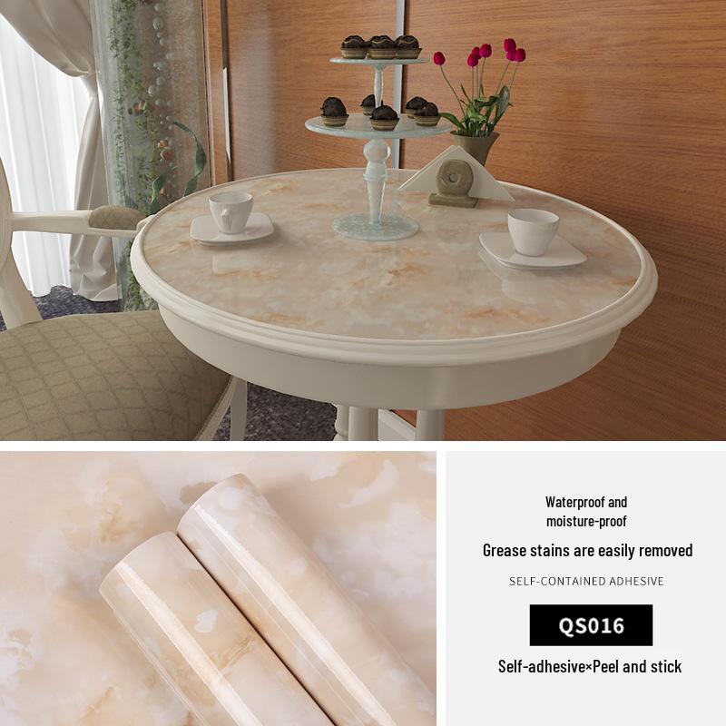 Waterproof, Oil-Proof Marble Self-Adhesive Wallpaper for Bathroom, Kitchen, Living Room, and Toilet Renovation.