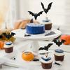 Halloween Party Cupcake Toppers Bat Shape Paper Picks for DIY Halloween Decorations Party Supplies Set of 12