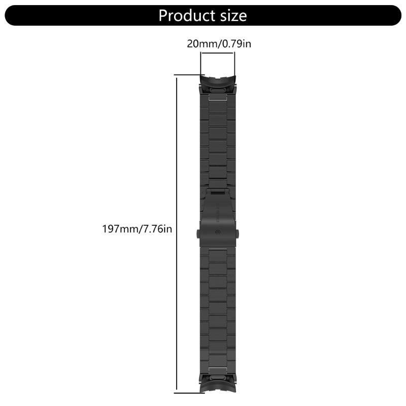 For Watch 7/6/5/4 Smartwatch Adjustable Band Straps Stainless Steel Wristband Bracelet Wear Resistance Unisex Waterproof