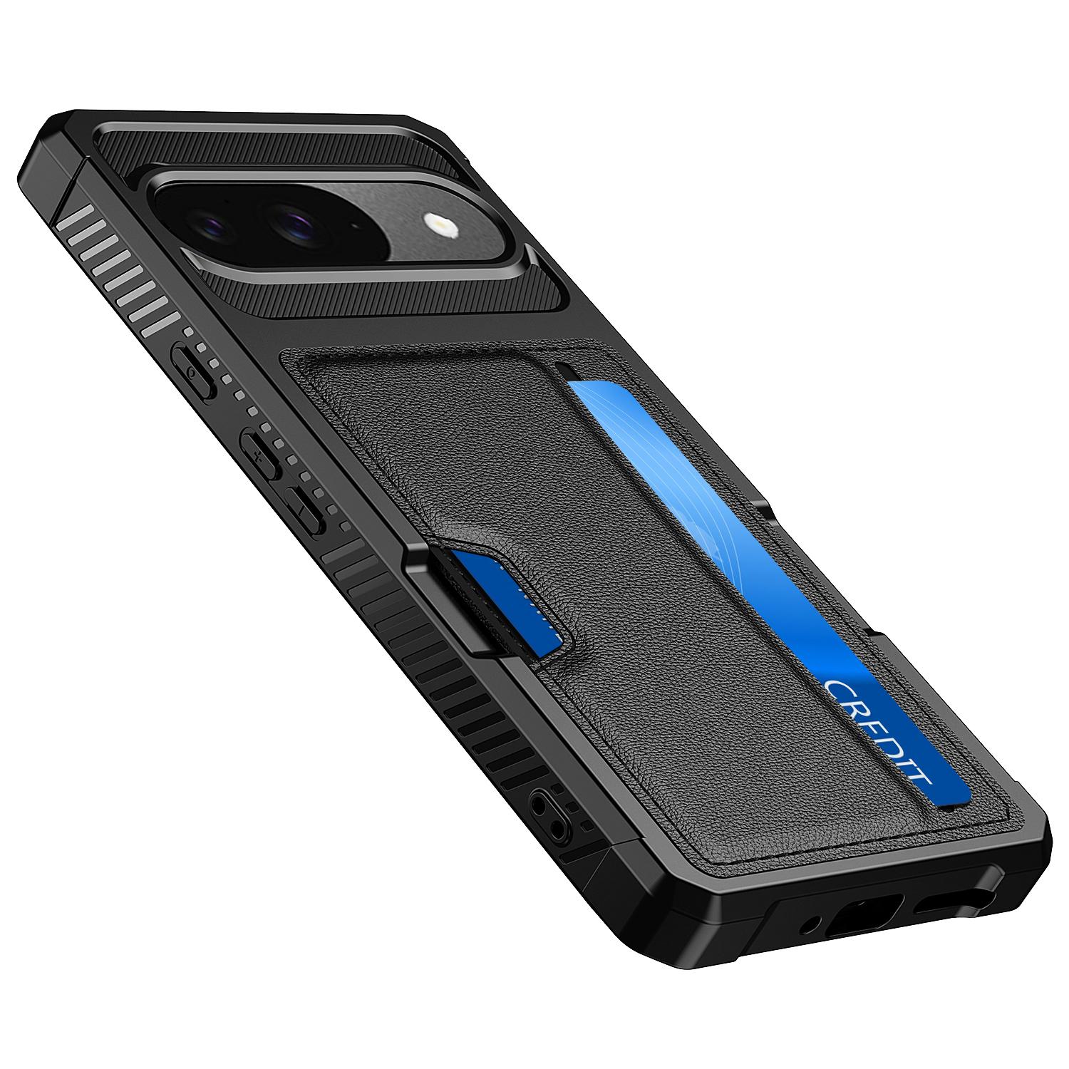 

ZM02 For Google Pixel 9 Pro/9 Case Card Slot Leather+TPU Defender Phone Cover A