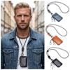 Vintage PU Hanging Neck Wallets Retro with Keychain Lanyard Card Holder Exquisite Soft Mini Coin Purse Gift