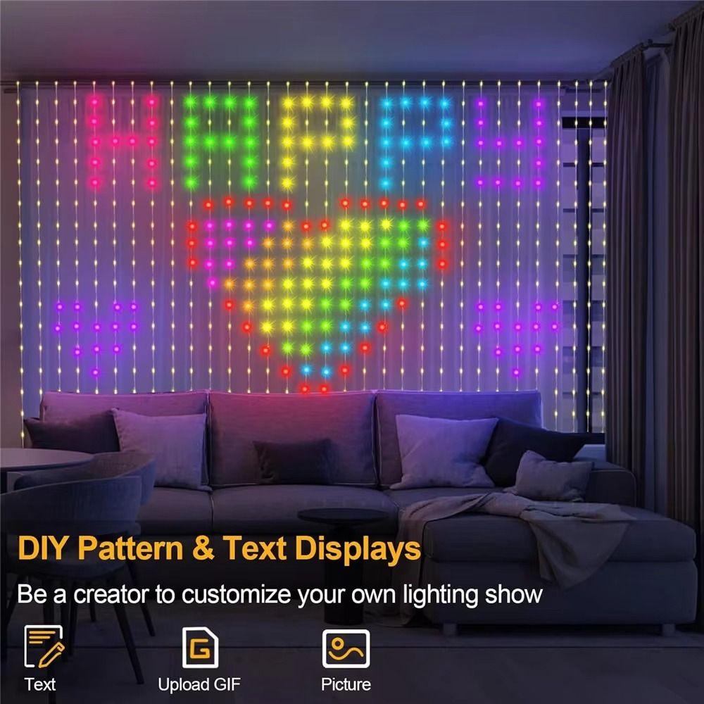 Music Sync LED Curtain Lights APP Controlled Smart Lights RGB Pixel Lights Window Decor