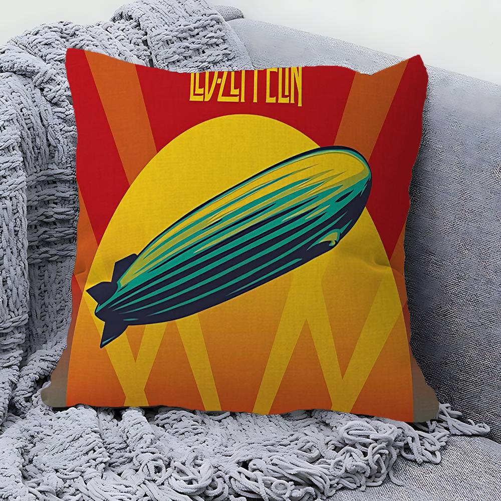 British Rock Led Band Z-Zeppelines Pillow Cushion Cover Pillowcase Living Room Sofa Home Decor Customized