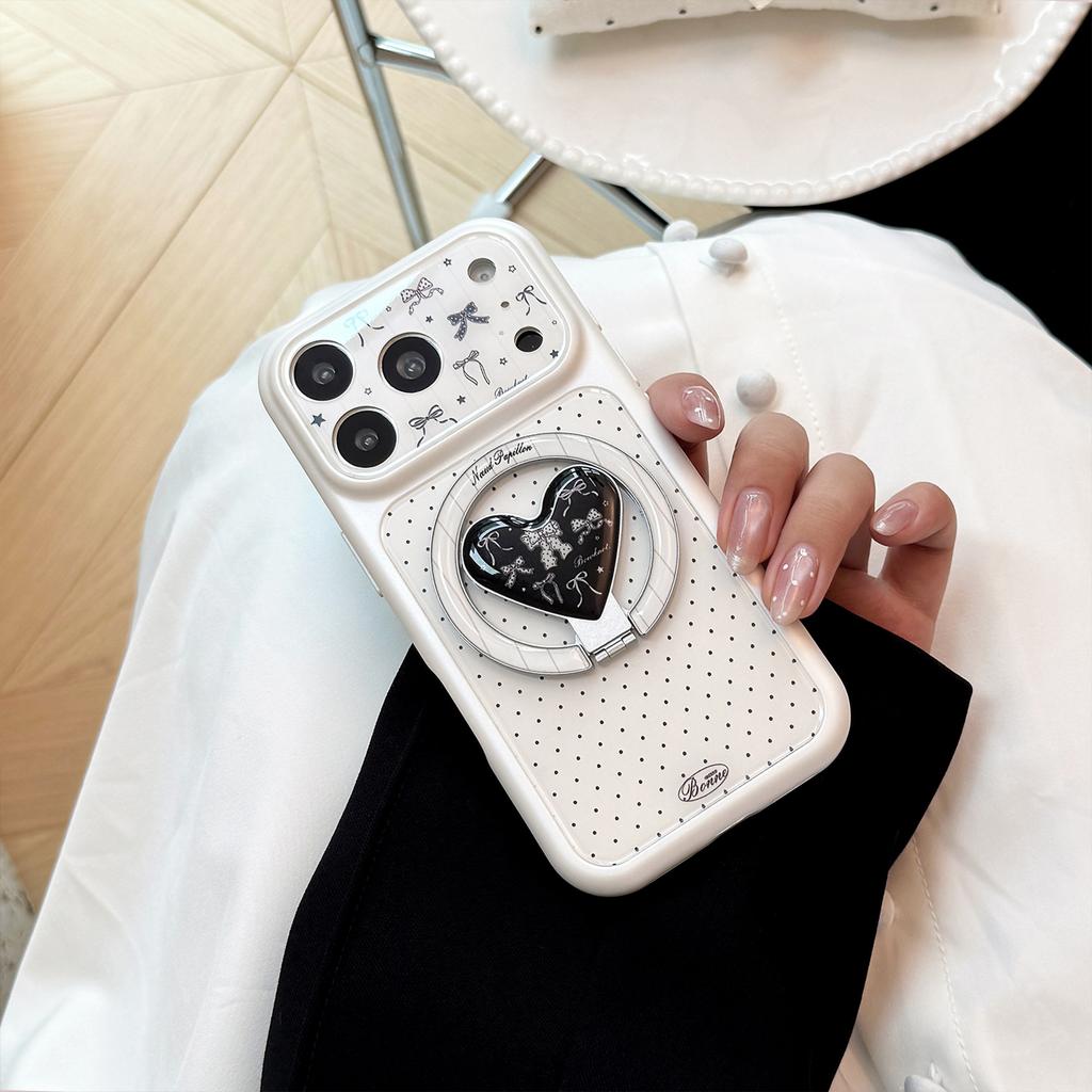 Suitable for iPhone 17 phone case, Apple 17 Pro Max full cover, 13 high-end polka dot, 15 French bow, 16 hard case