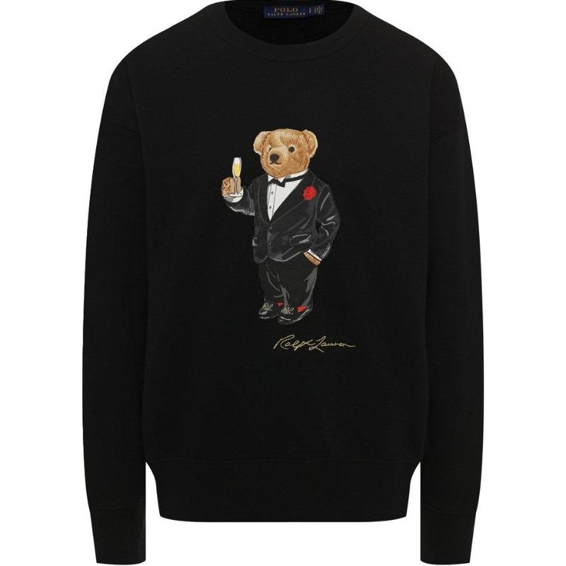 Ralph Lauren Bärenmuster Rundhals Langarm Sweatshirt Damen Schwarz 211782886-001